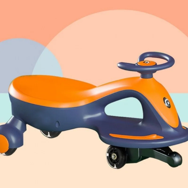 Electric Rechargeable Twist Car Toy for Kids 2 Adults-Sized Plastic Can Swing Car with Rollover Prevention Perfect Birthday Gift