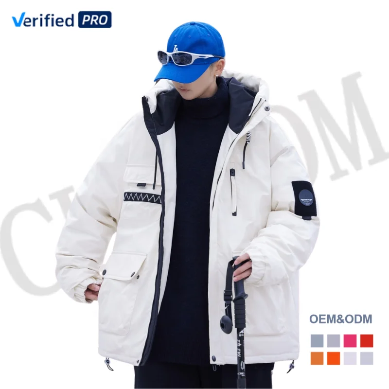 OEM Custom Design new fashion casual style Winter Warm Thick Bomber Nylon Down Puffer Jacket For Men