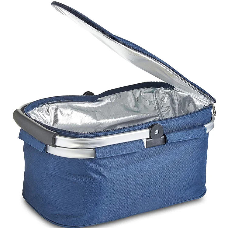 Large 30L Insulated Foldable Collapsible Picnic Lunch Cooler Bag Keep Cool Outdoor Travel Picnic Cooler Basket