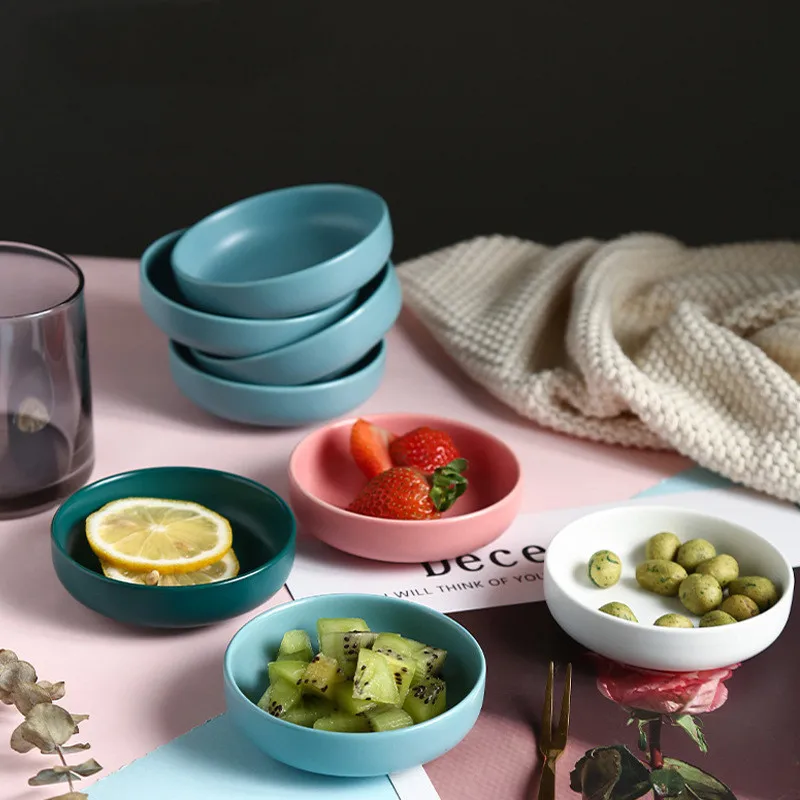 Nordic Mini Ceramic Snack Plate Vinegar Seasoning Dish Home Soy Sauce Dish