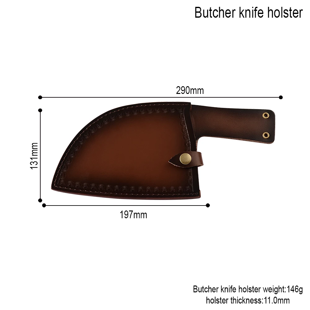 2019 New Design Outdoor Camping Handmade Forged Knives Pouch Cover Butcher Knife Sheath for Slaughter Broad Cleaver