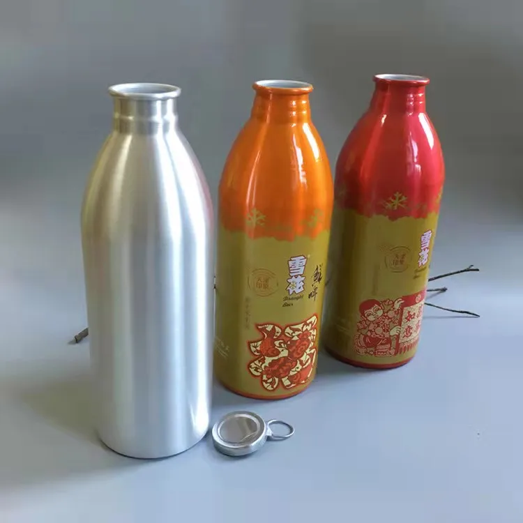 
Custom 330ml plain empty aluminum slim soda cans aluminum beverage bottle for liquor beer and juice With Crown lid 