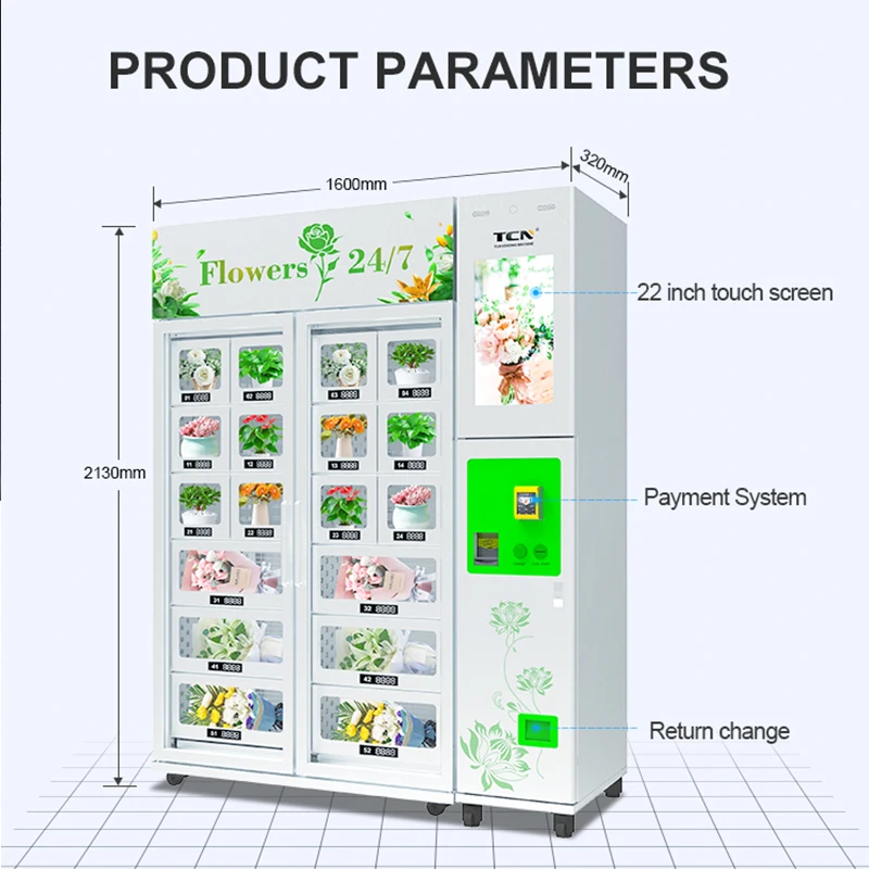 TCN Automatic Locker Vending Machine Refrigerated Fresh Flower Vending Machine