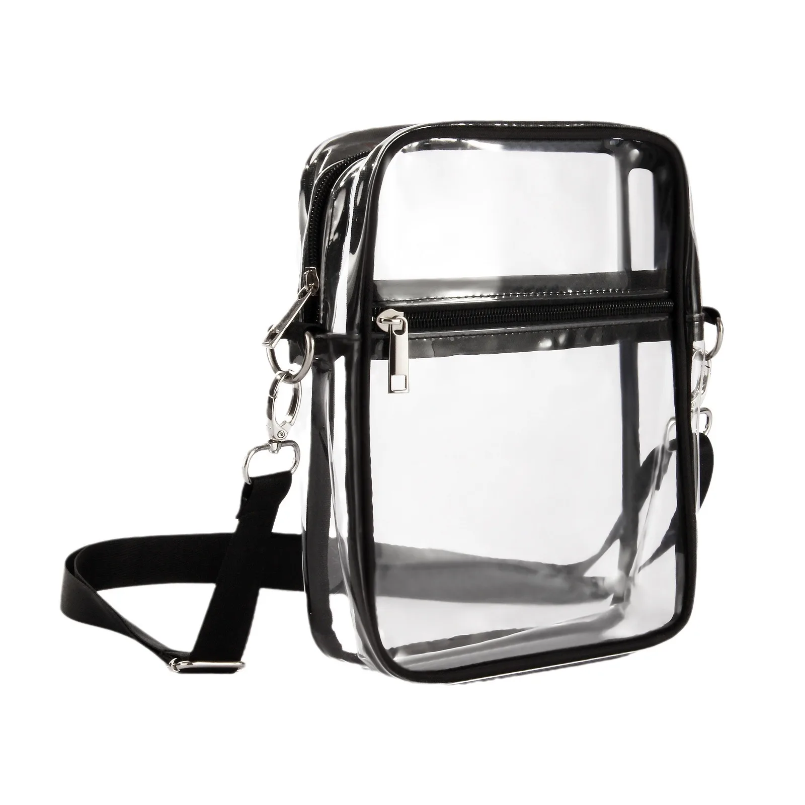 Custom Logo Clear Crossbody Shoulder Bag Purse Clear Bag Stadium Approved with Front Pocket for Concerts Sports Festivals