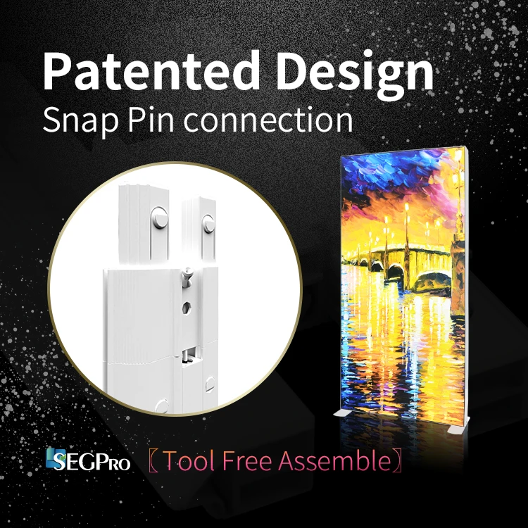 Floor Standing Backlit Tension Fabric Modern Exhibition Light Box 20x20 Trade Show Booth Display