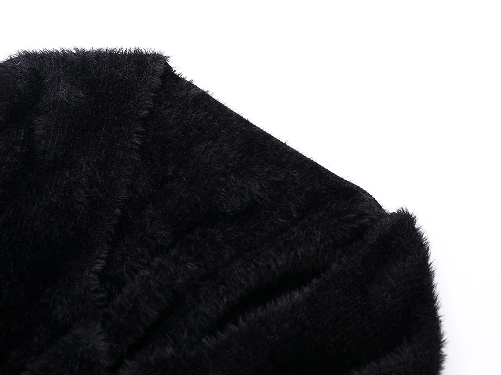 Spring Knitwear Ladies Knitted Womens Black Hairy Cardigan Sweater with Pattern