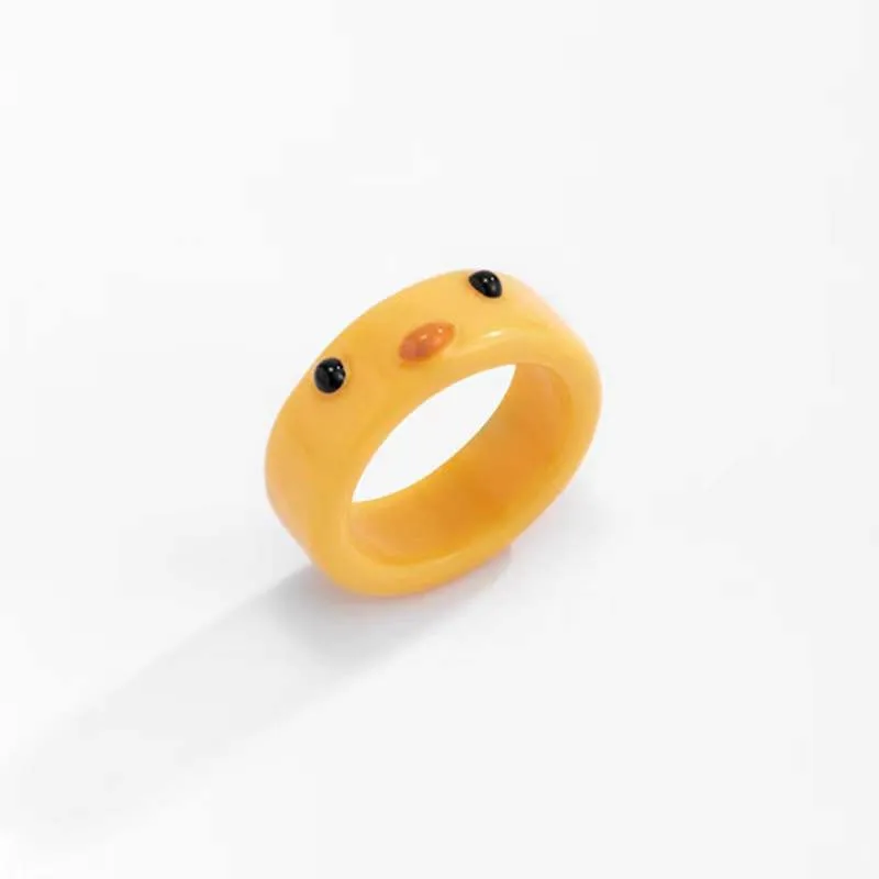 New Hot Sale Fun Ring Cute Animal Acrylic Resin Frog Shape Ring Personalized Kids Cartoon Plastic Frog Resin Finger Rings