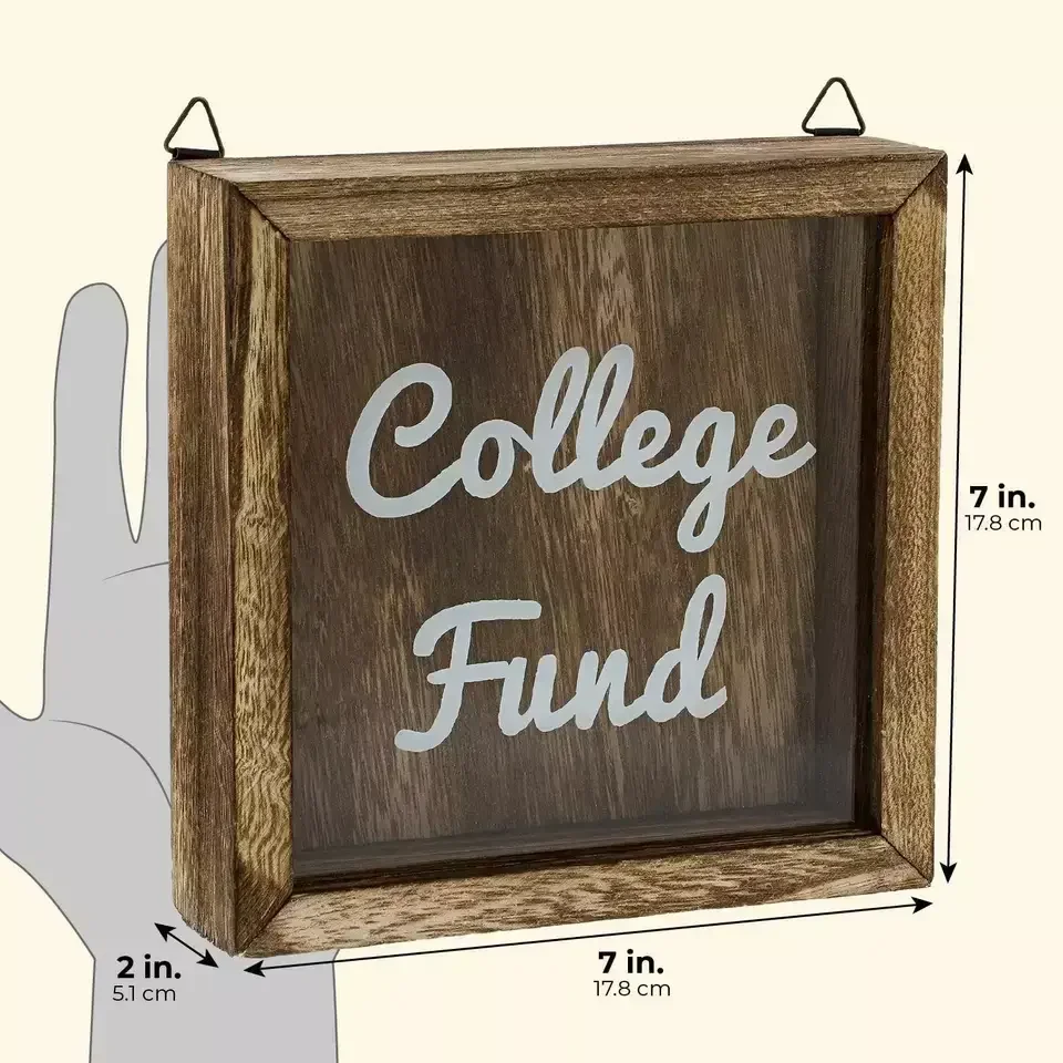 Custom Handmade Treasure Chest Money Saving Bank Wall Mount Hanging Rustic Wood Coin Box