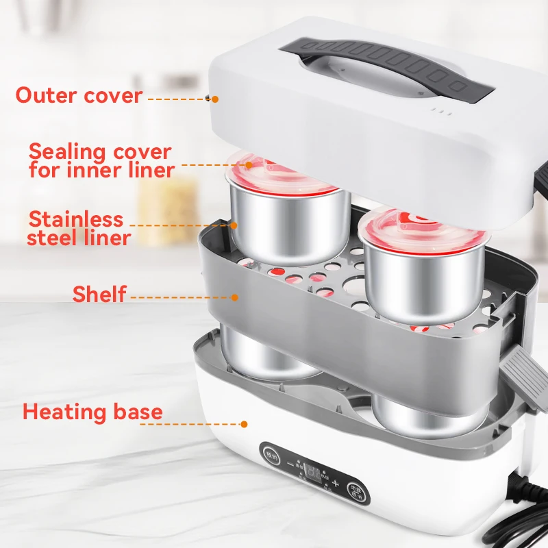 DaoSheng 2L 250w Portable Home & Office with Auto Shut off Function Electric Rice Cooker Food Warmer Lunch Box