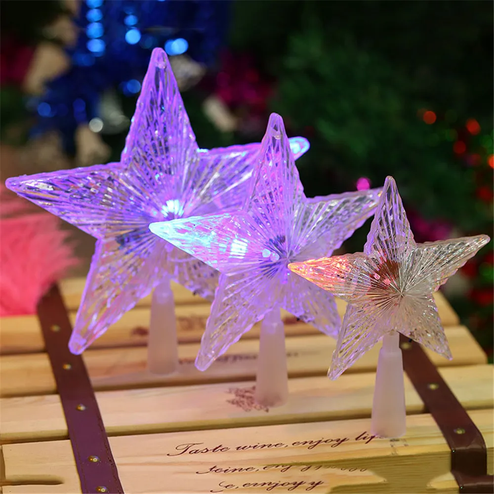 new style 8.7inch big LED christmas tree topper star light for xmas tree ornaments