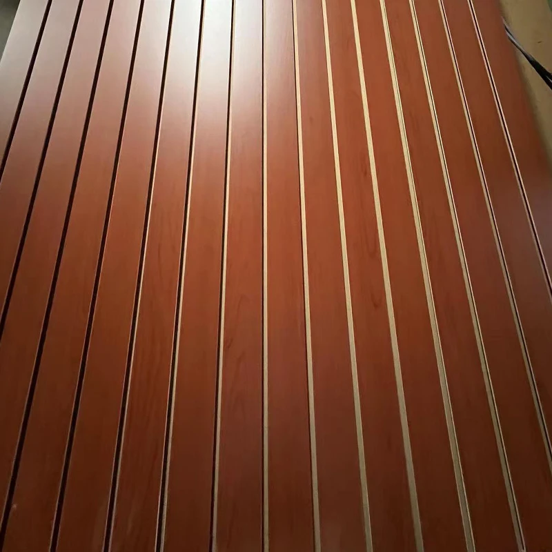 Wholesale 1220*2440 18mm low MOQ mdf slotwall panel  board with grooves used in supermarket