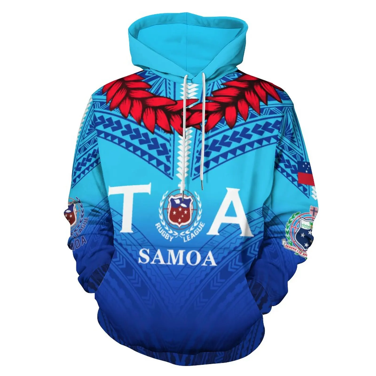Toa Samoa Tribal Design Customized On Demand Hoodies Pacific Island Art Pullover Jacket Fall/Winter Men/Women Clothing