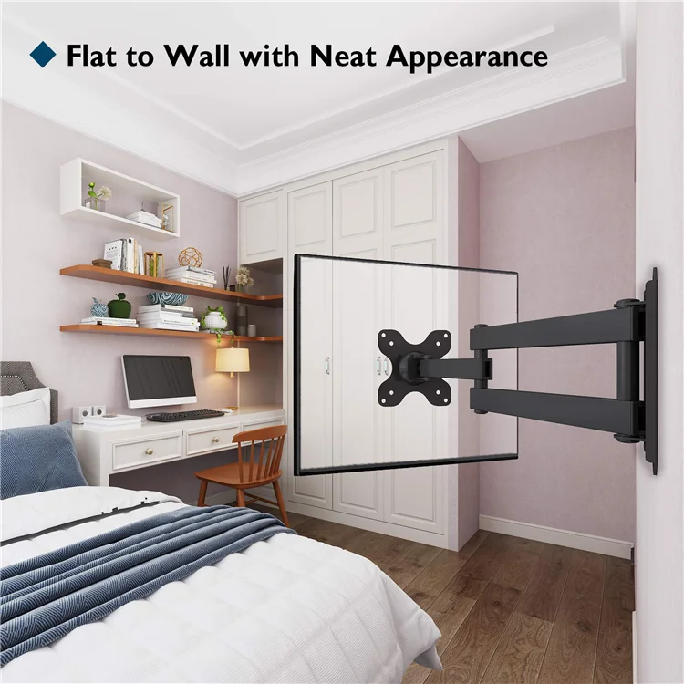 Full Motion Articulating Tilts Swivels Extends Rotates TV Wall Mount Bracket for 13'-30' LCD LED TVs, Max VESA 100X100mm