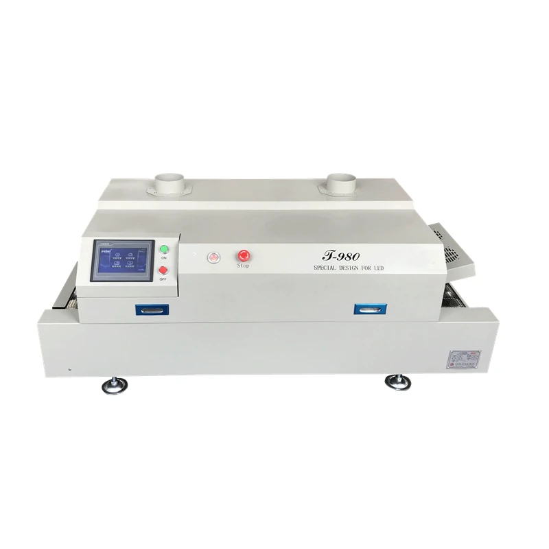 SMT Монтажная линия T980 настольная SMD инфракрасная конвейерная лента горячего воздуха духовая печь для пайки 8 нагревательных зон