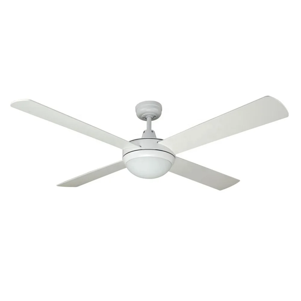 EVERGREEN Indoor 52 Inch DC LED Ceiling Fans with Remote Control 4 Plywood Blades Ceiling Fan with LED Light,White Finish
