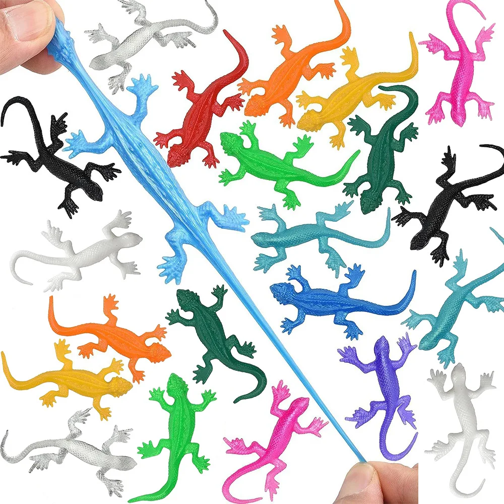 Mini Plastic tpr Cheaper Kids Novelty Stretchy Mini Rubber Sticky  Lizard Soft Toy Gecko Animal Stress Relief Toys For Capsule