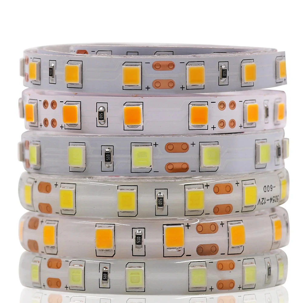 DC12V 5054 60LED/m 5m LED Strip Light Kitchen LED Tape Backlight 300LED Waterproof White/Warm White