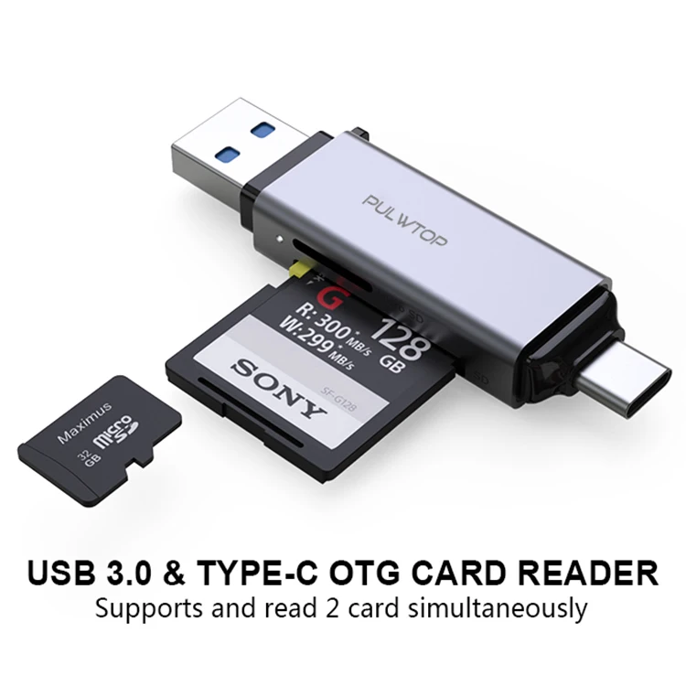  Pulwtop Лучшая цена 2 в 1 Тип c кардридер поддержка sd карты и tf Usb