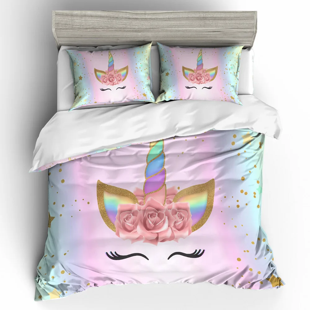 
Sleepwish White Bedding Rainbow Unicorn Duvet Cover Kids Girls Cartoon Cute Horse Gifts Bedding Set 