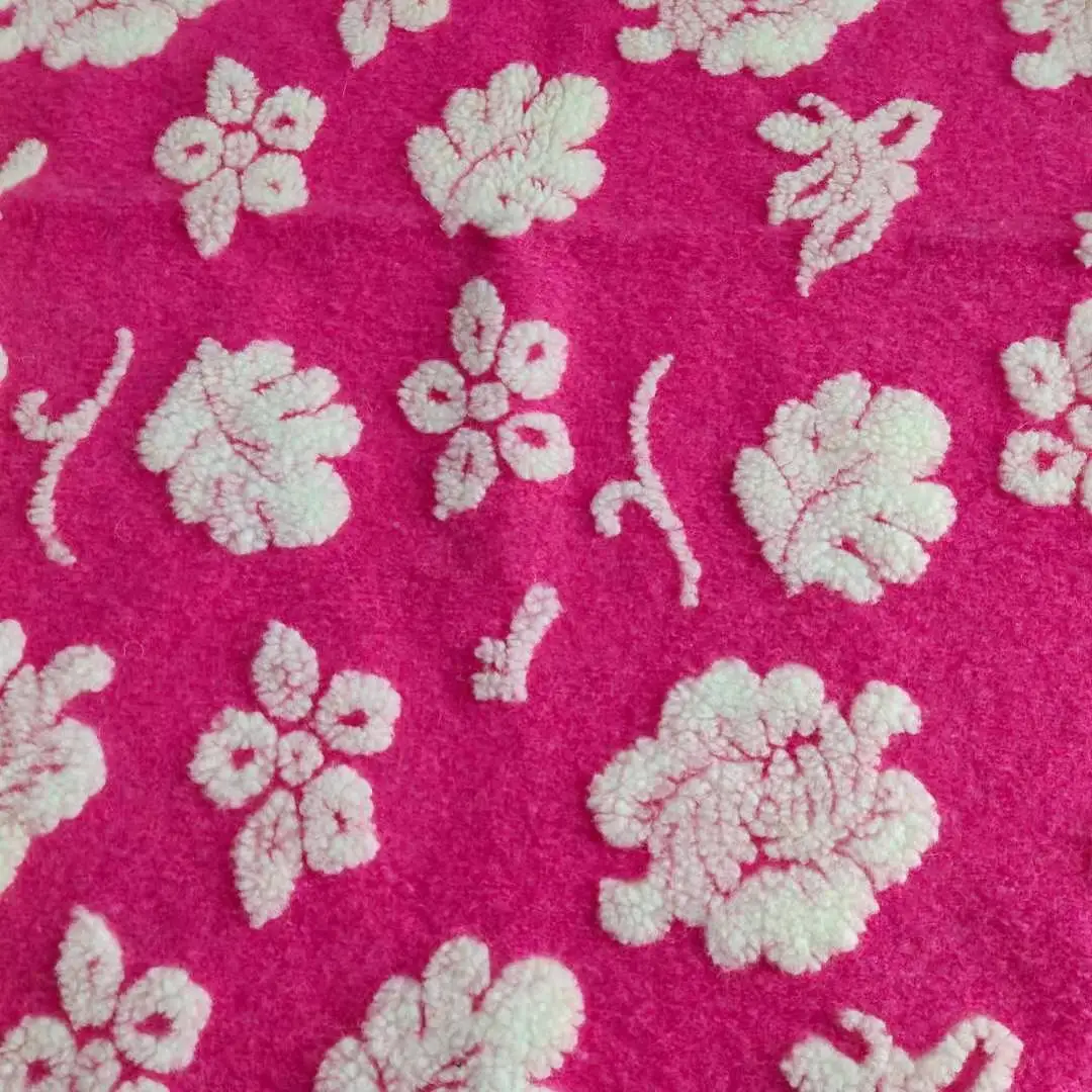 80% Merino Wool Flower Jacquard Garment Home Textile Fabric