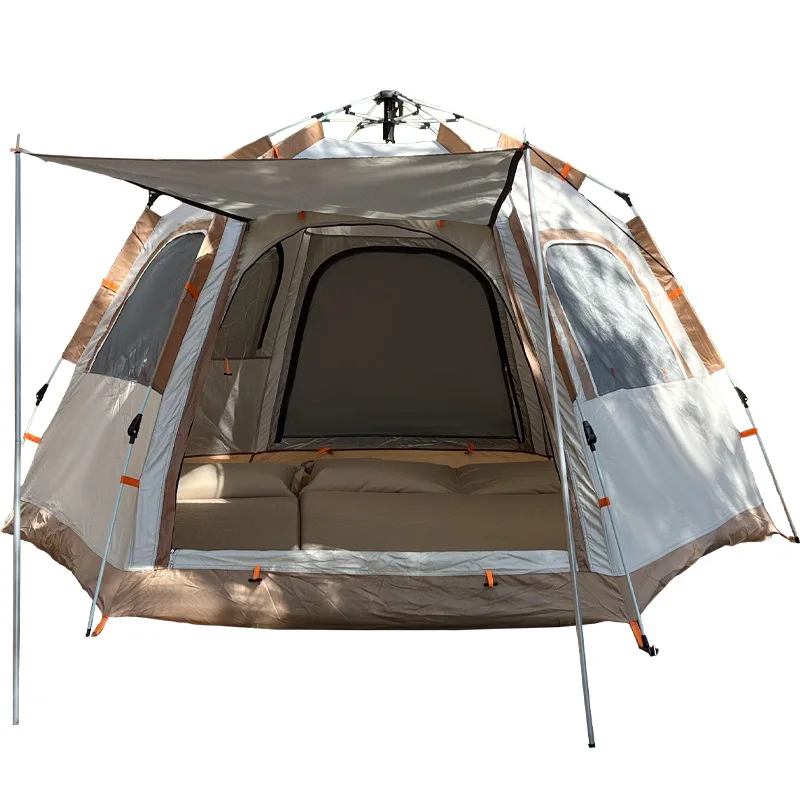 Outdoor camping automatic quick-opening tent camping automatic hexagonal tent waterproof and sun-proof 4~5 persons hiking tent