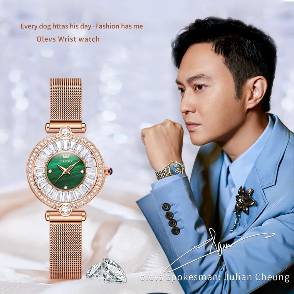 OLEVS 9963 Quartz Watch Waterproof Ipg Plating Lady Women Watch With Bracelet