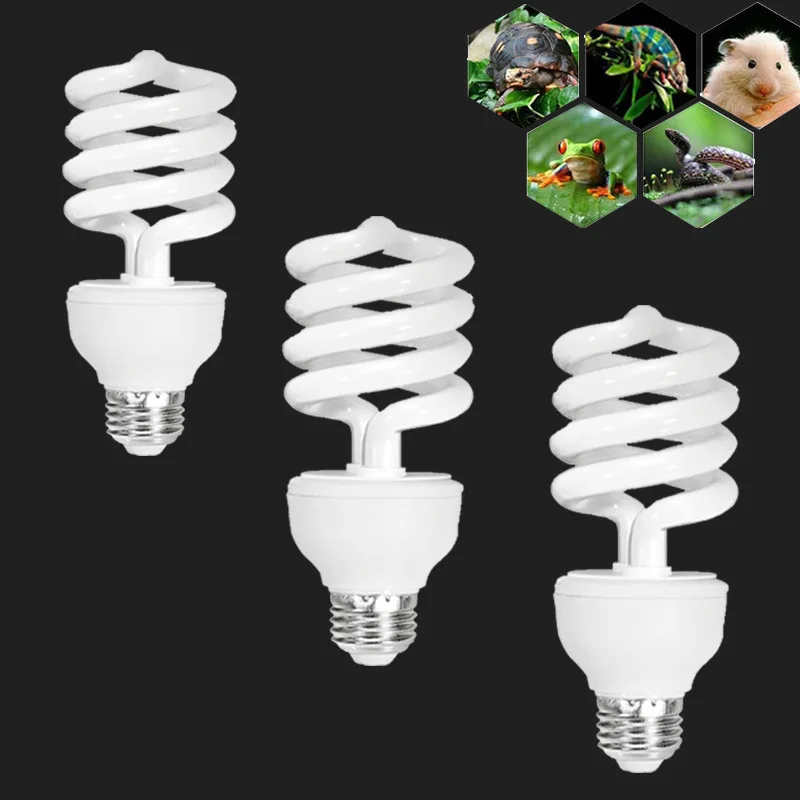 Hot Selling Low Power Consumption Pets Reptile Sun Light 13w/25w Uvb Compact Bulb 5.0 /10.0 Tropical Lamp with E26/E27 Plug