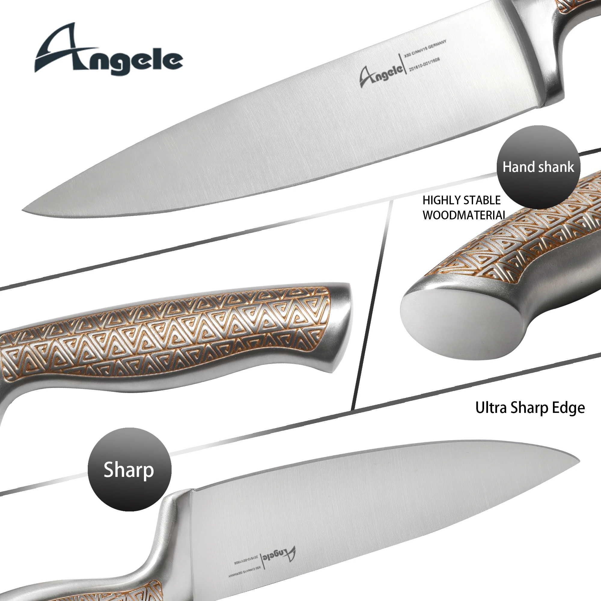 2023 NEW Kitchen Knives Set 3cr13 Blade Stalness Steel Patten Handle steak knife set