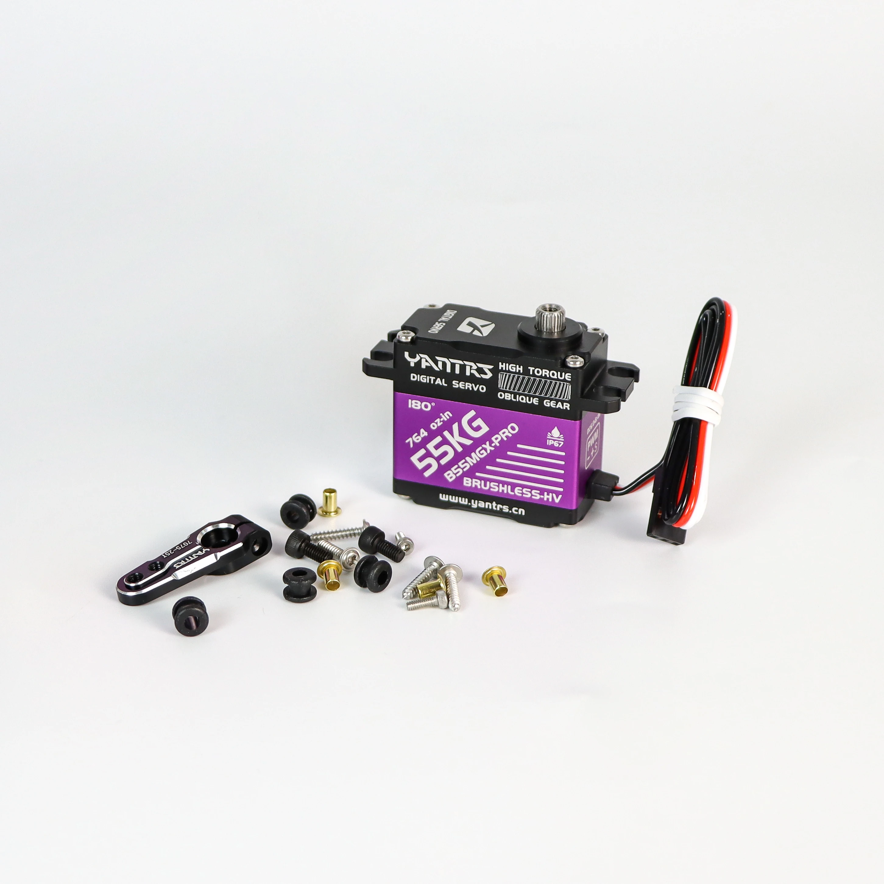 55 кг косой шестерни сервопривод/Rc сервопривод с высоким крутящим моментом бесщеточный мотор ступицы бесщеточный сервомотор