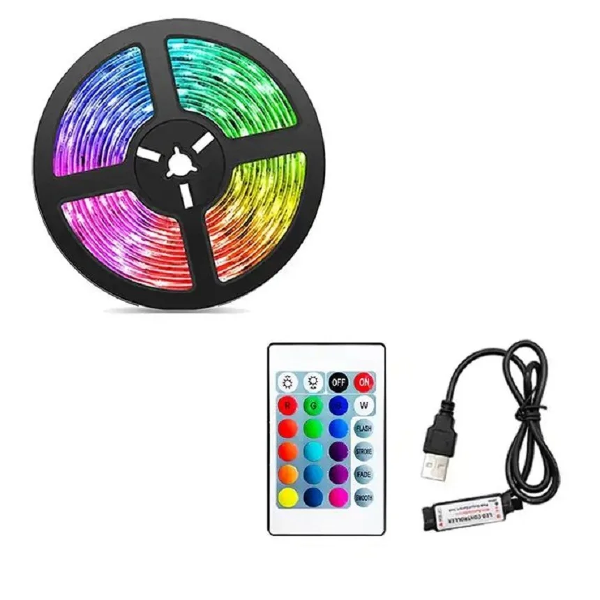 USB RGB LED Strip Light 8mm 60LEDs 5V SMD 5050 Smart APP Control Bluetooth Flexible Ribbon LED Tape Computer TV Backlight
