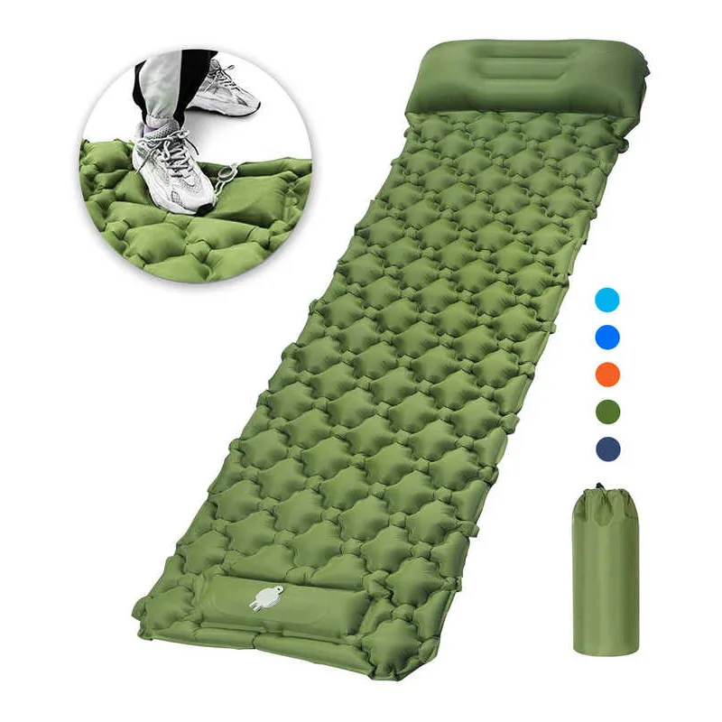 Aji Thickened Version Foldable Double Mat Custom Camping Sleeping Bed Mattress Self Air Inflatable Mattresses