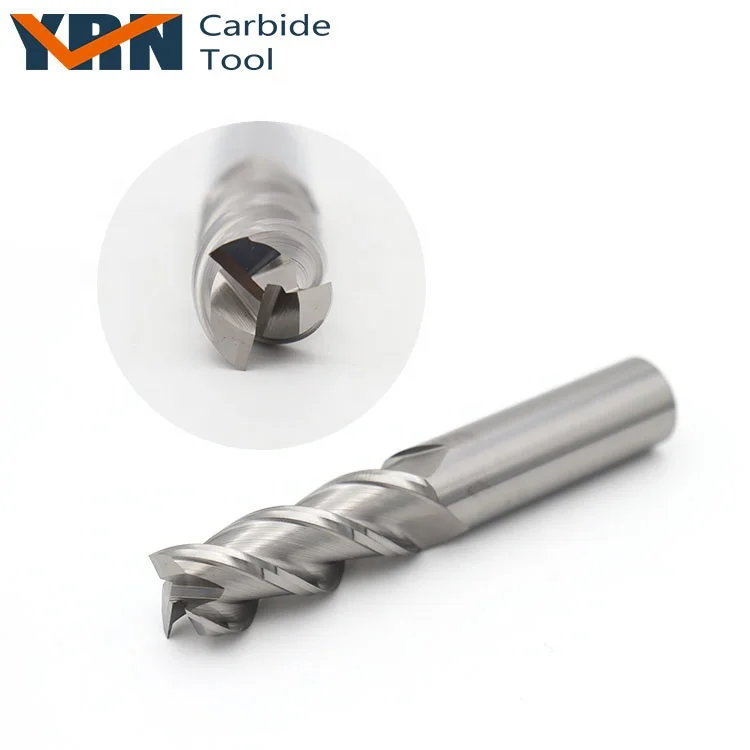 YRN D6x50mm Fresa CNC Milling Cutter Aluminum 3 Flute HRC55 Solid Carbide End Mill