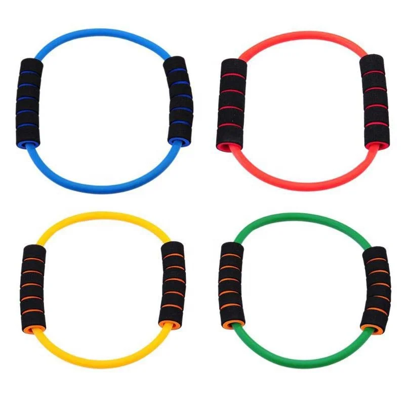 Fitness Wholeselling Training Power Gym Exercise Elastic Ankle Straps Single One Shape Custom logo Latex Tube Resistance Bands