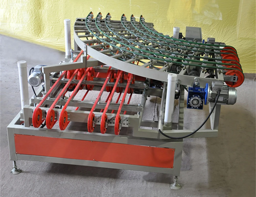 Ceramic Factory Machinery Glazing Line Turning Machine Equipment Double Layer Lift Belt Steering Machine