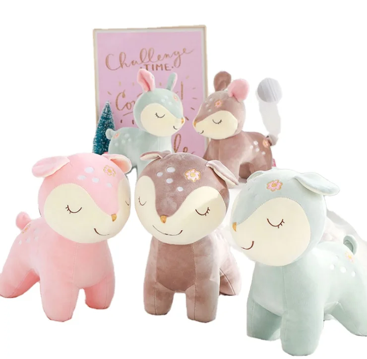 Factory Custom Creativity Model Gift Doll Soft Lovely Colorful Christmas Deer Doll Plush Toy For Birthday Gift