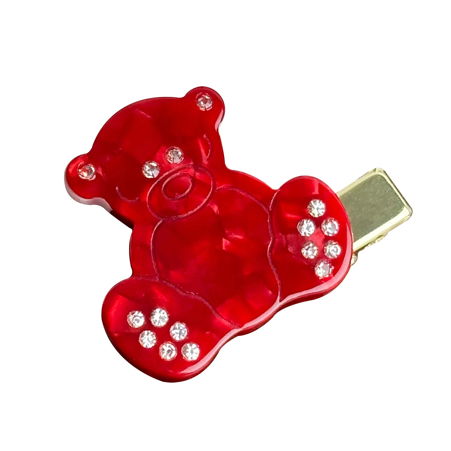 Korean Cute Cartoon Bear Hairpin Acetic Acid Rubber Band Horsetail Hair Band Ball Hair Rope Duck Bill Clip-Aesthetic Hair Ties