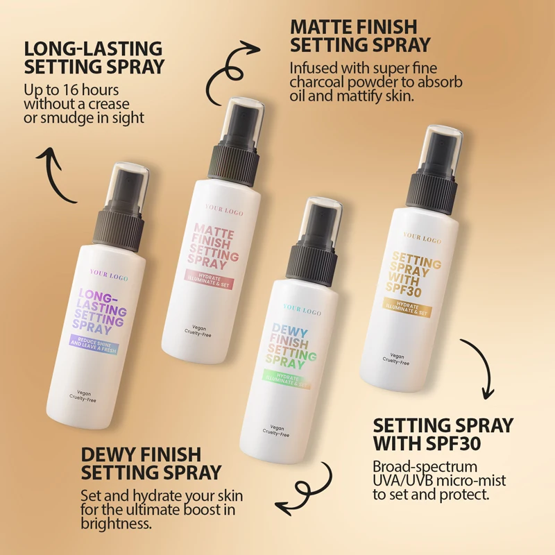 High quality transparent makeup setting spray long lasting makeup setting spray