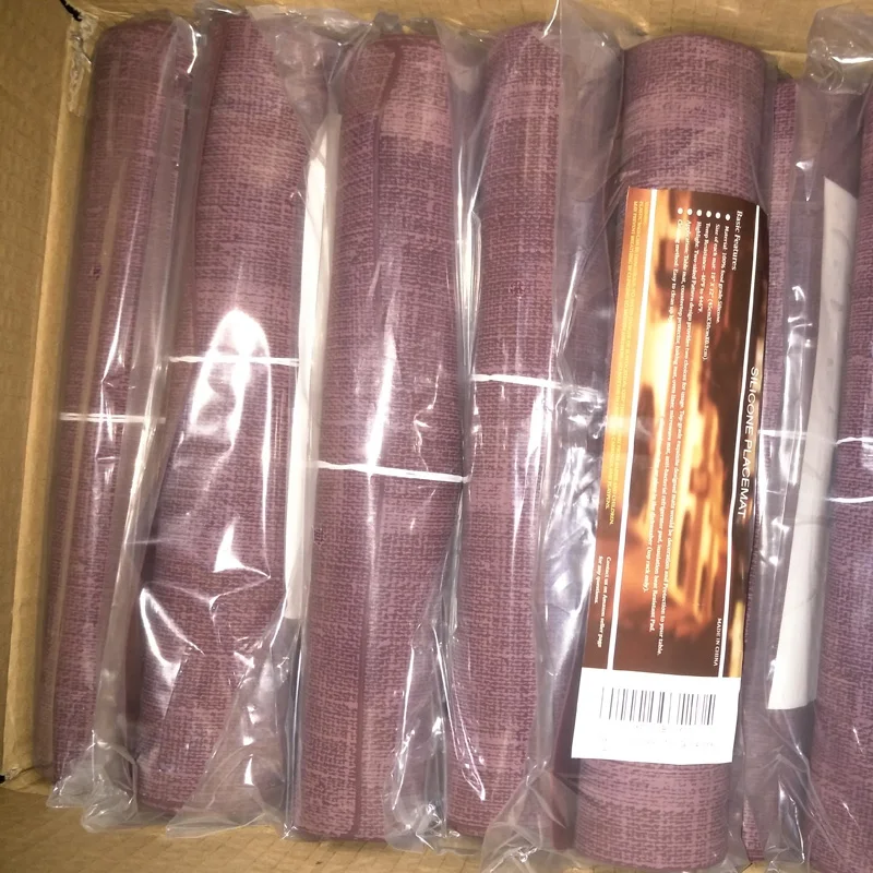 Rectangle shape thin silicone kitchen plate mat table mats with irregular geometric figures