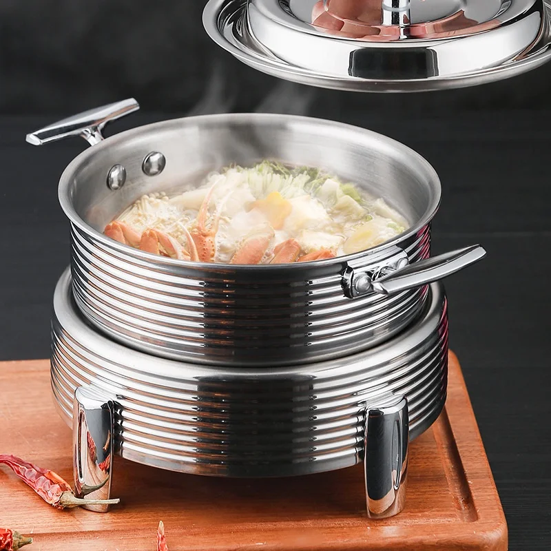 New Arrival Multipurpose Personal Mini Small Stainless Steel Alcohol Hot Pot Set With Handle