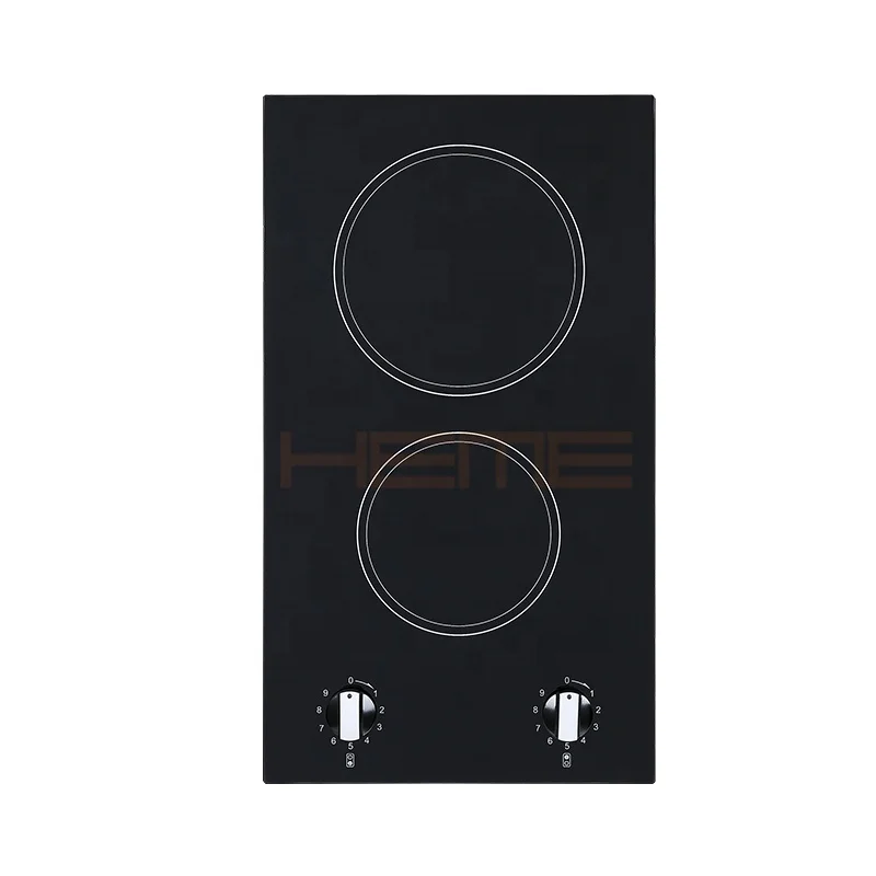 OEM ODM Beautiful Design Ceramic Glass Plate Knob Control 2 Burners Ceramic Cooktop With CE Certificate