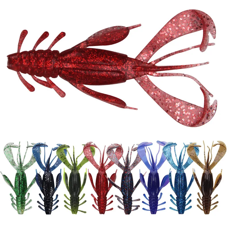 bicolor Soft shrimp with many whiskers lure soft bait Soft prawn Dummy bait 10cm 10g wholesales