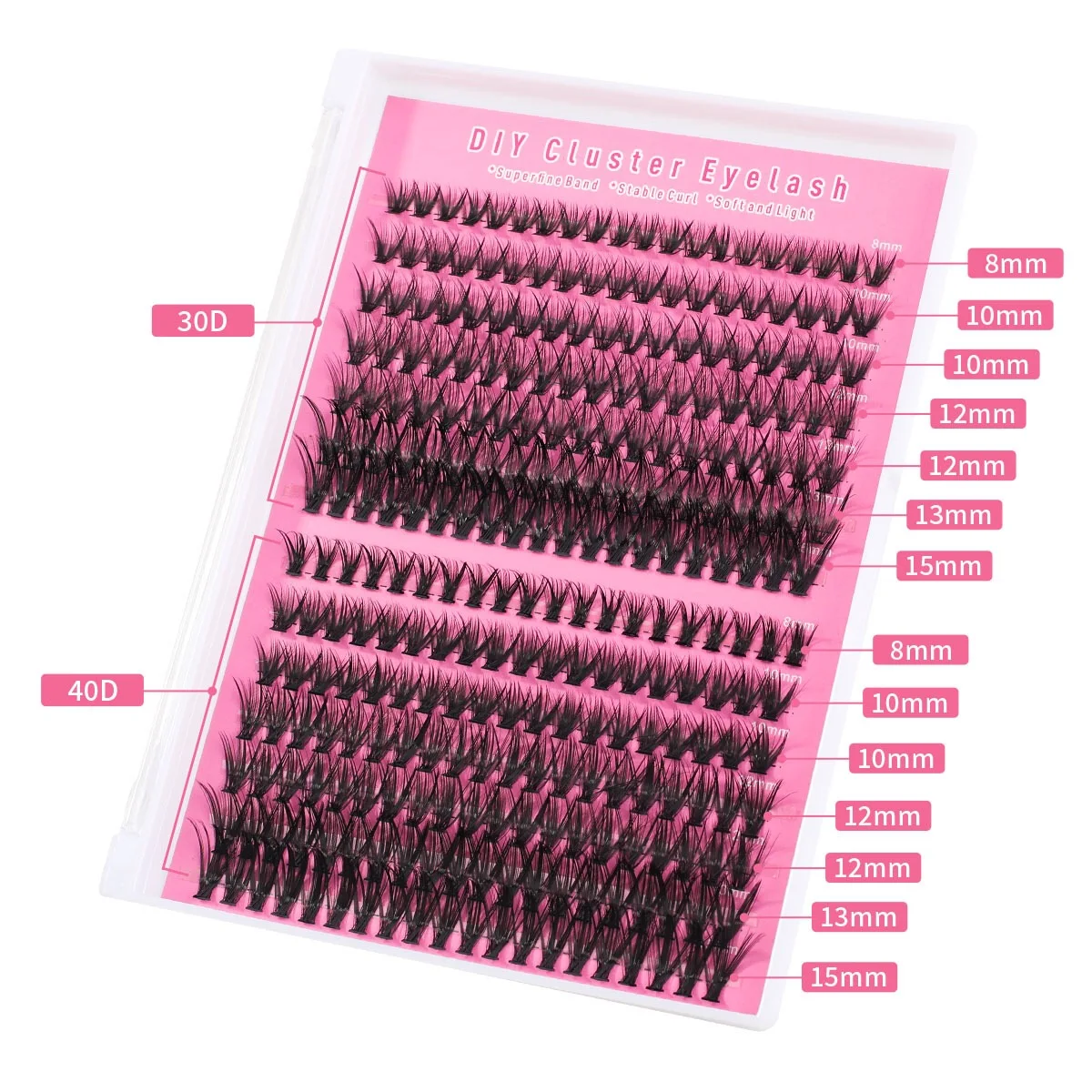 Eyelash Extensions Kit DIY Fluffy Lashes DIY Eyelash Extension Lash Clusters DIY Lash Kit Segment Eyelash 30D 40D 50D Cluster
