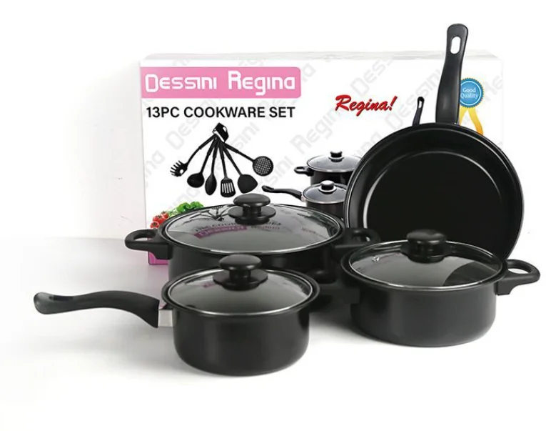 
Factory wholesale medical stone pot set 13-piece non-stick cookware for household kitchen 