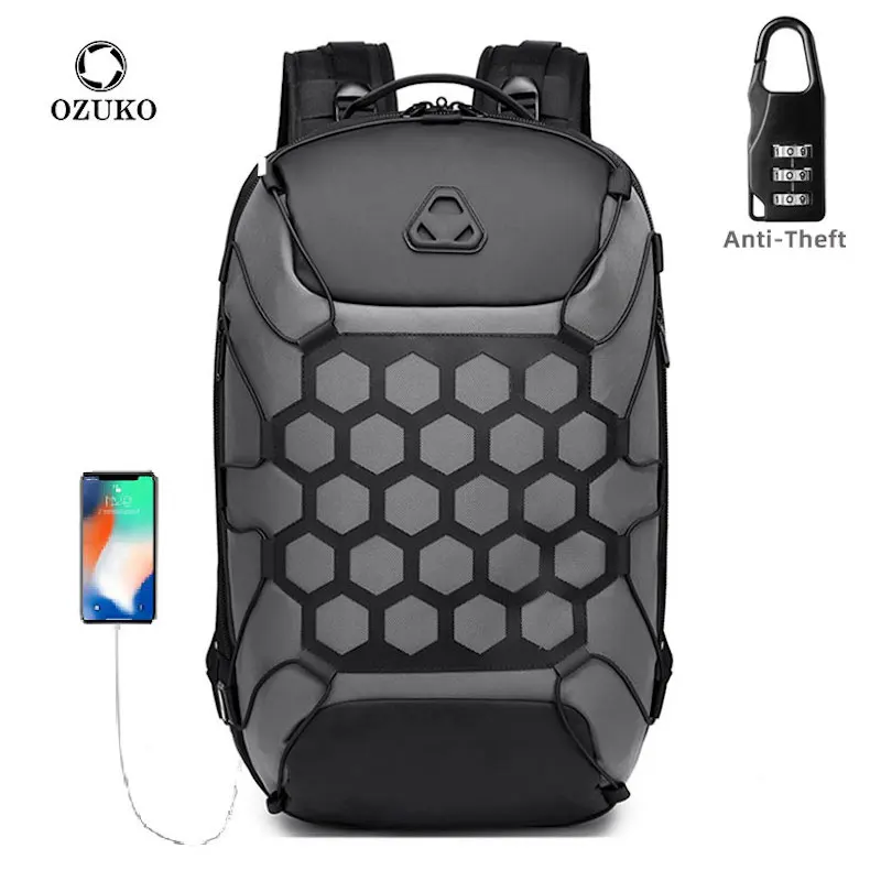 Ozuko 9348 2023 Custom New Style Computer Backpack Oxford Fabric Commuting Formal Anti Theft Laptop for Men
