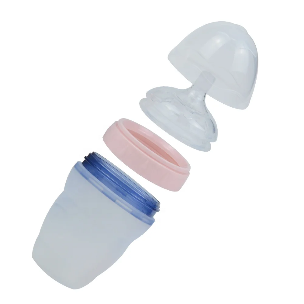 Oem Silicone Bottles Custom Thermos Milk Hands-free Baby Newborn Feeding Bottles 240/180ml