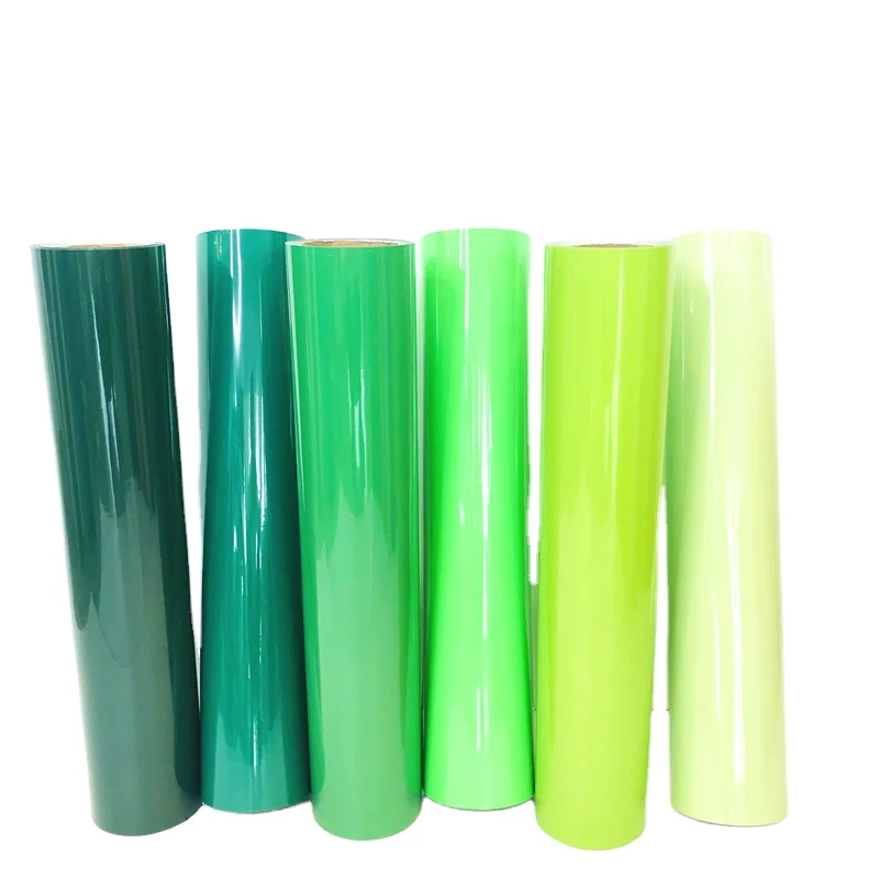 
New Customized PU Heat Transfers Vinyl Rolls HTV for T-shirts Film Clothing 10 Rolls 0.08-0.1mm 10-15 Sec 35 Colors Cold Tear 
