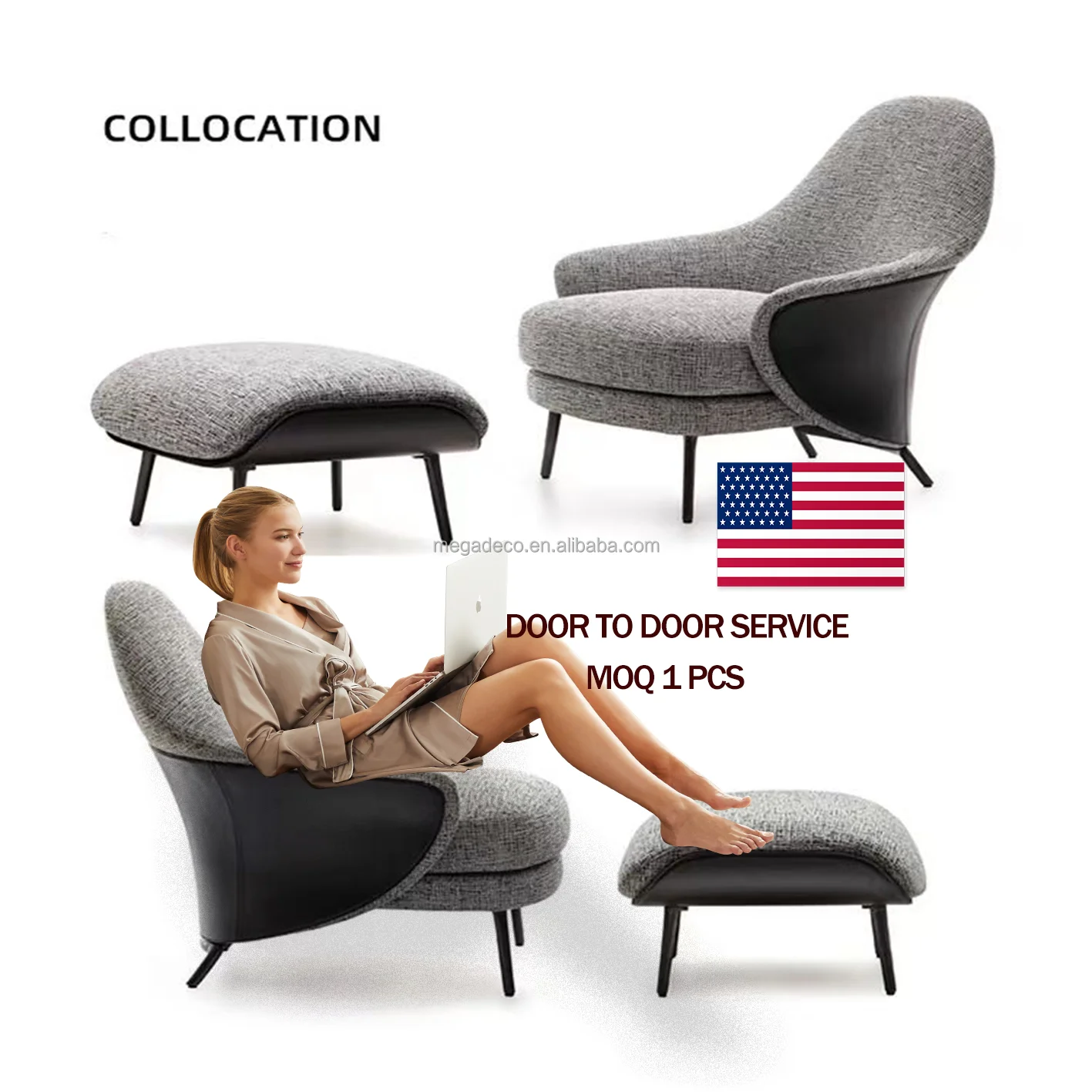 DONSUN Modern Design Microfiber Fabric Leisure Living Room Lounge Chair Home Furniture Angie Armchair