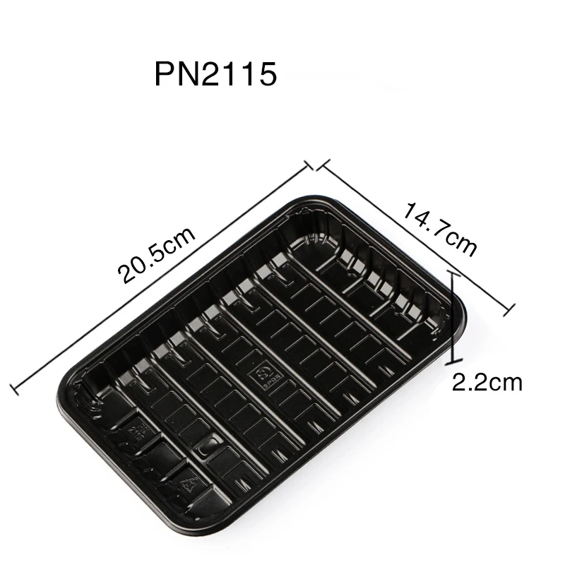 Hot sale Black PP material frozen meat plastic trays Disposable thickened packaging for meat display tray