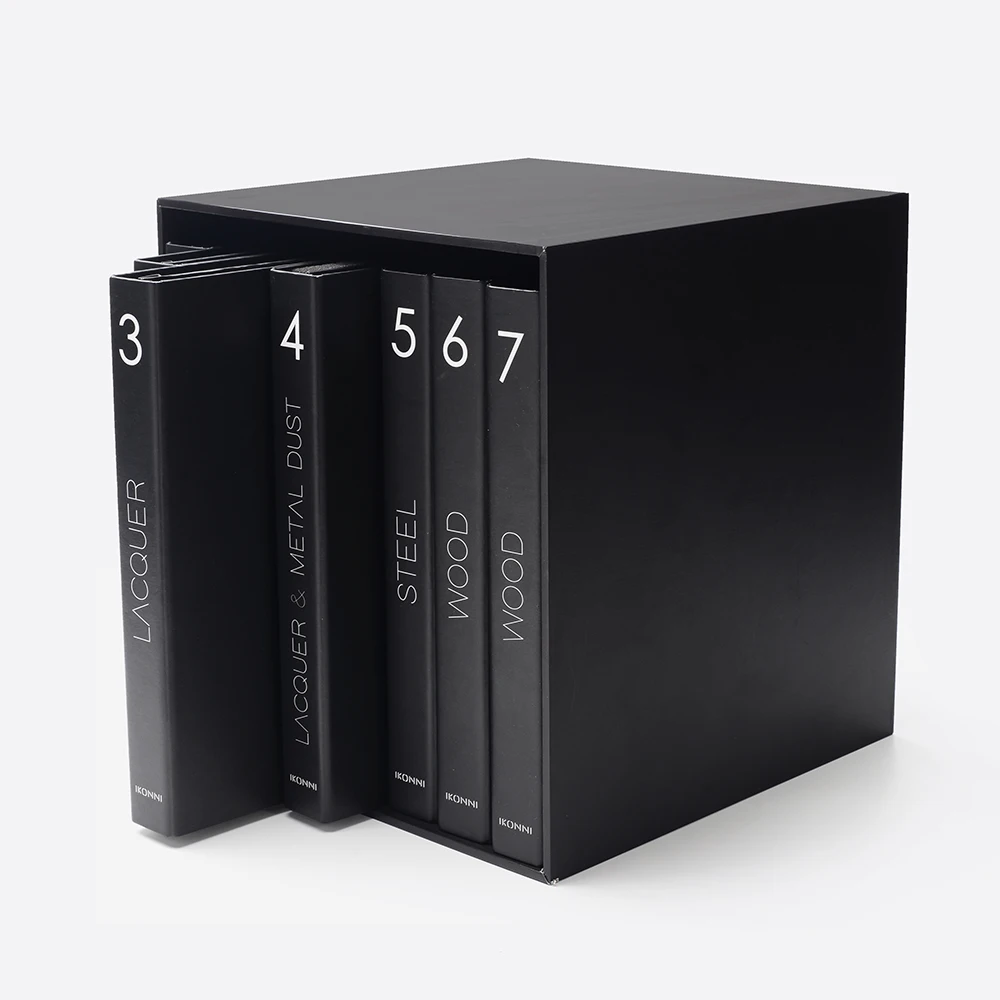 
Custom Porcelain Design Print Wood Box Black Display Gift Cardboard Paper Folder Book Box With Foam 