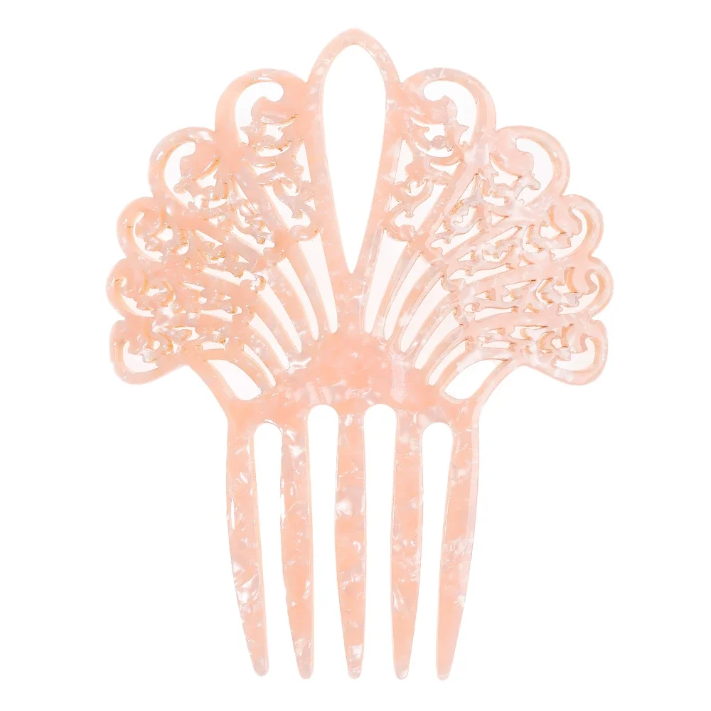 Wholesale Hollow Out Women Fork Hair Clip Classic Tortoiseshell Color Acetate Hair Combs Insert Style Combs For Hair Decoration